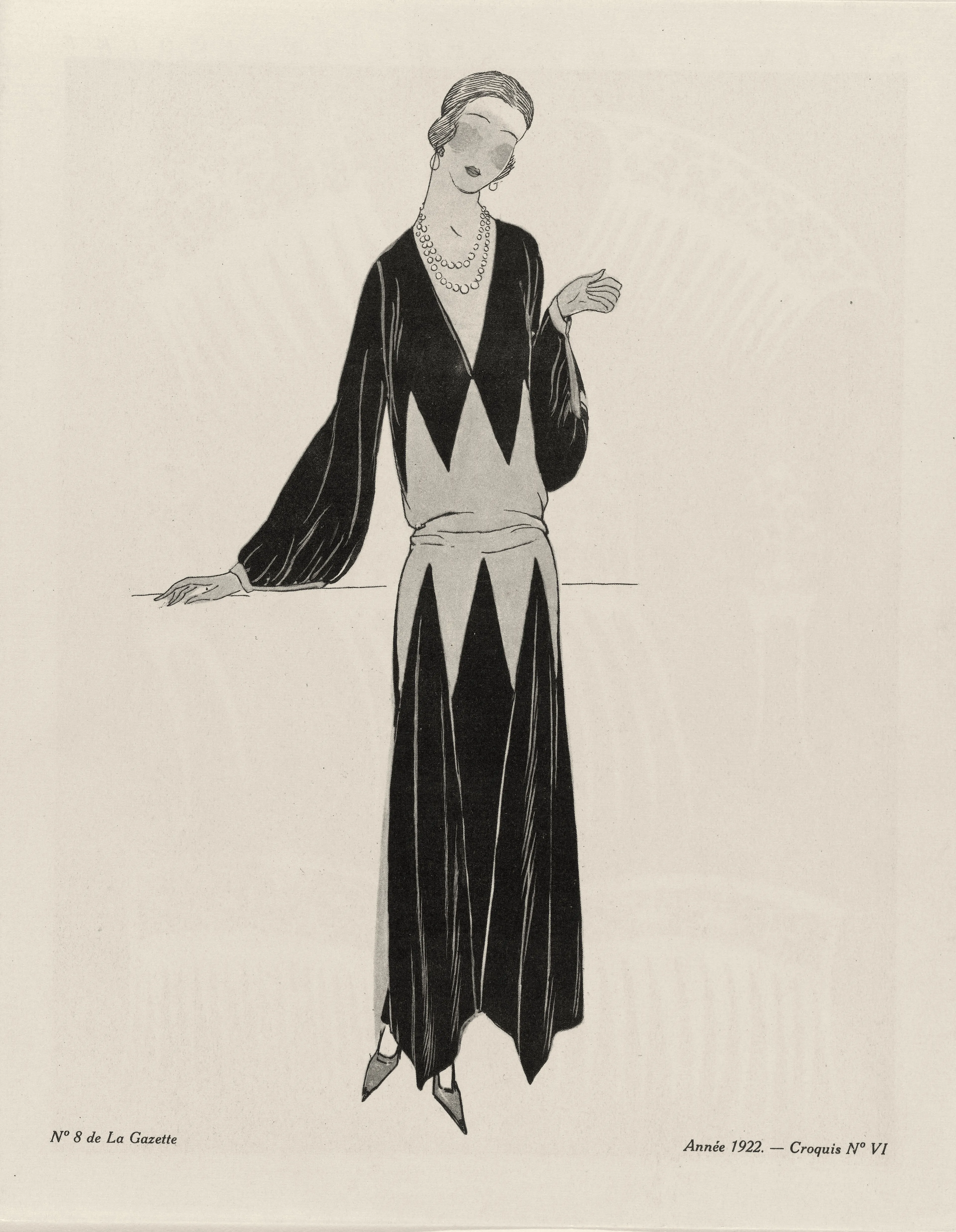 Boceto a grafito de una figura de moda, línea suelta sin color (muestra)